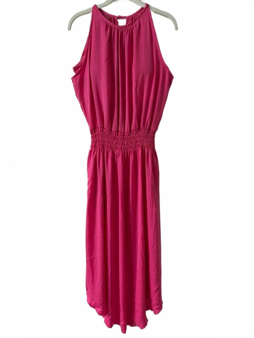Shebird Emma Dress Pink Satin Size 3 / Small Medium Colorful Party Comfy Midi